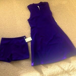 Zella athletic dress with boy shorts. NWT. Deep side pockets  purple
